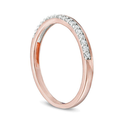 0.13 ct. Gesamtgewicht Diamant-Ehering in 10K Roségold