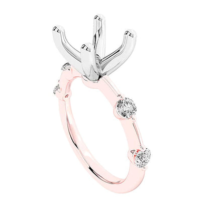 0.25 ct. Gesamtgewicht Diamant Station Semi-Mount Fassung in 14K Roségold