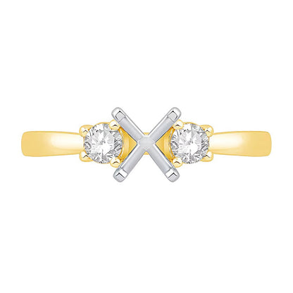 0.25 ct. Gesamtgewicht Diamant Dreistein Solitär Fassung in 14K Gelbgold