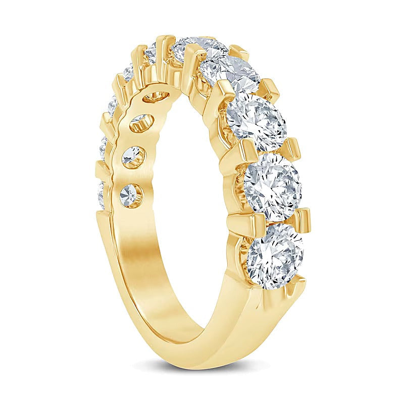 2.0 CT. TW Diamant-Ehering mit zehn Steinen in 14K Gelbgold (I/I2)