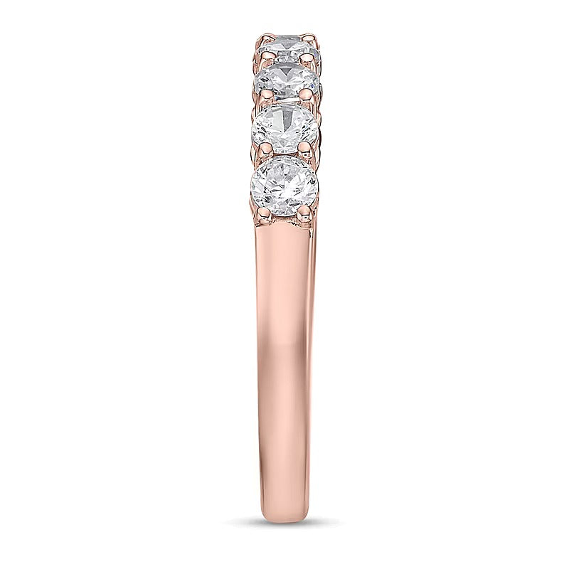 0.75 ct. Gesamtgewicht Diamant-Ring mit neun Steinen in 10K Roségold (I/I2)
