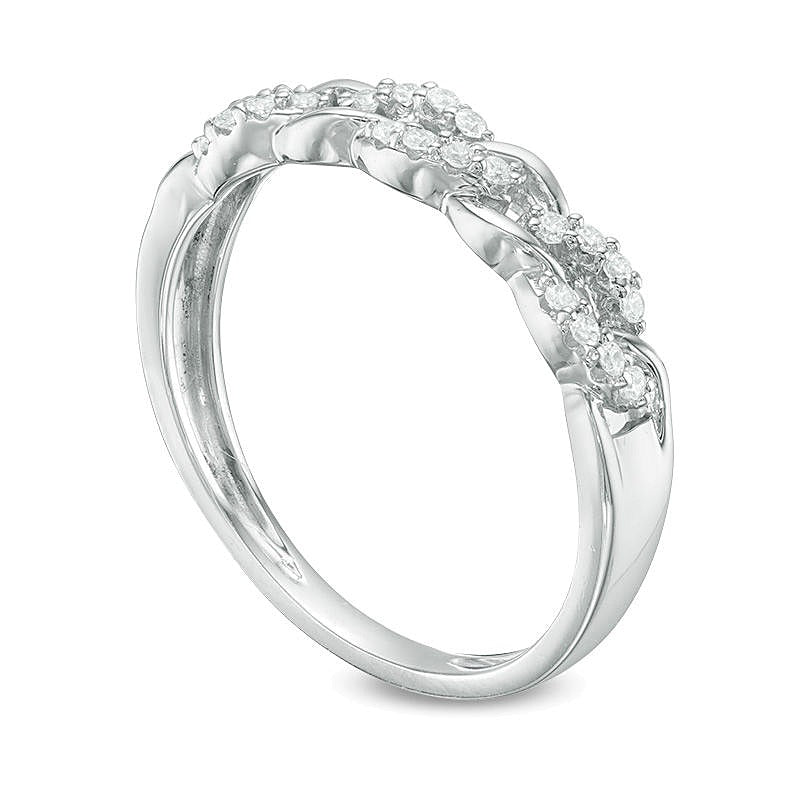 0.13 ct. Gesamtgewicht Diamant-Ring in 10K Weißgold