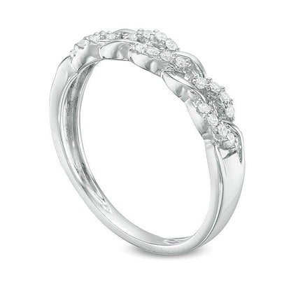 0.13 ct. Gesamtgewicht Diamant-Ring in 10K Weißgold