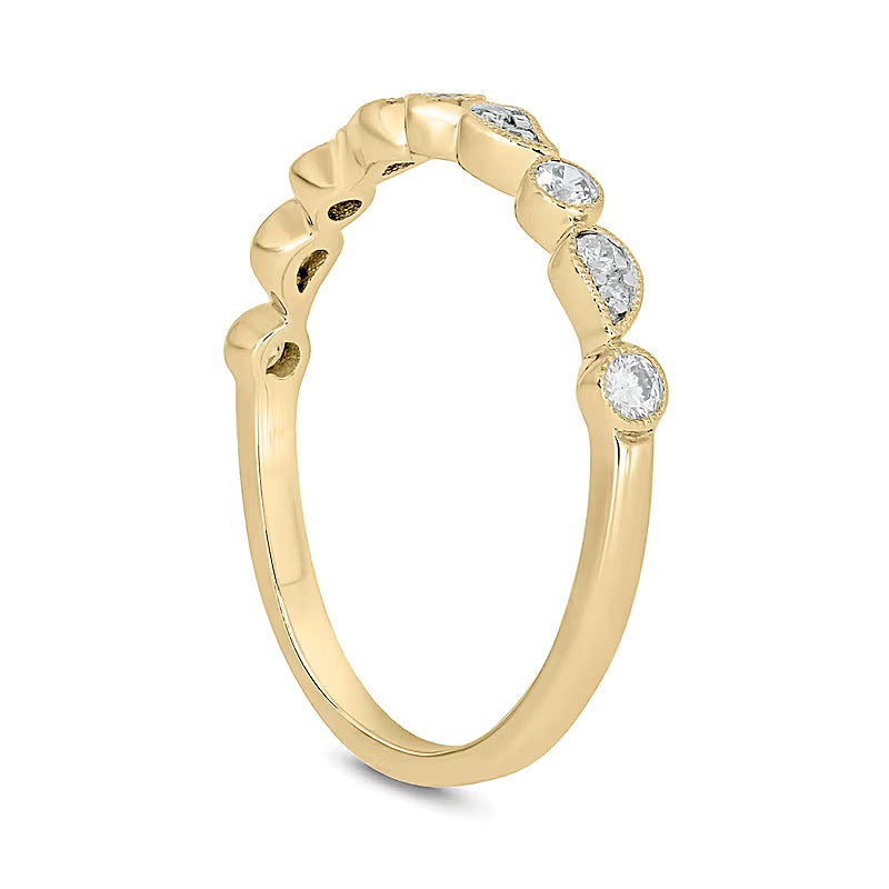 0.2 ct. Gesamtgewicht Diamant Paisley stapelbarer Ring in 10K Gelbgold