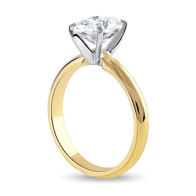 2.0 CT. Solitär-Verlobungsring mit ovalem Labordiamant in 14K Gelbgold (F/VS2)