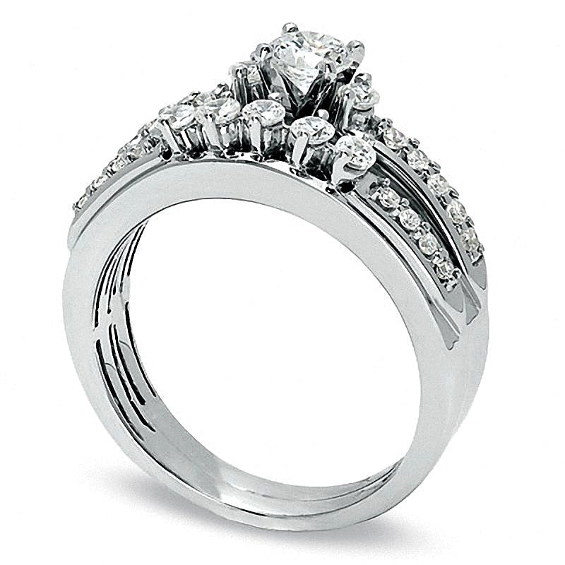 Diamant-Brautset 0.75 ct. Gesamtgewicht in 14K Weißgold