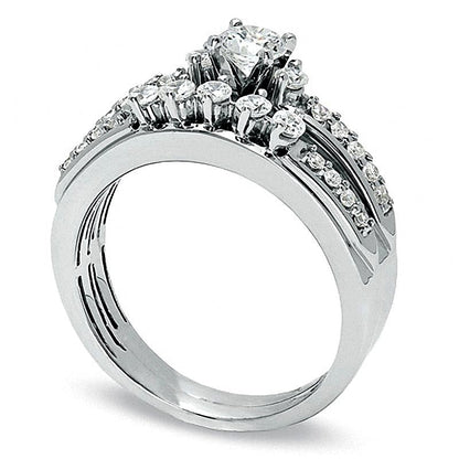 Diamant-Brautset 0.75 ct. Gesamtgewicht in 14K Weißgold