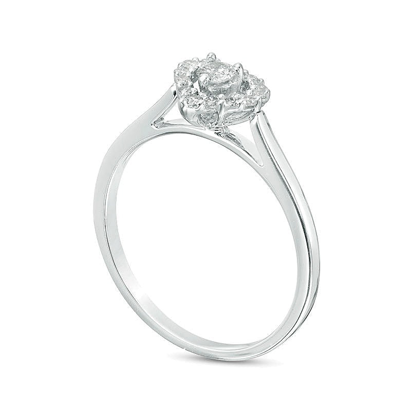 0.2 ct. Gesamtgewicht Diamant Freundschaftsring mit Herz-Rahmen in 10K Weißgold