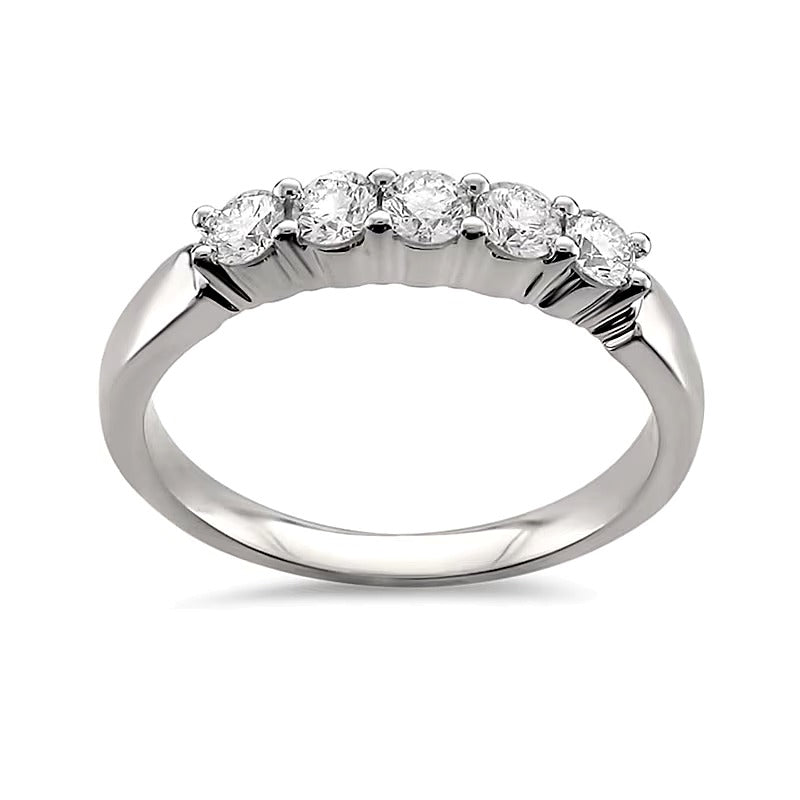0.5 CT. TW Diamant Fünfstein-Ring in Platin