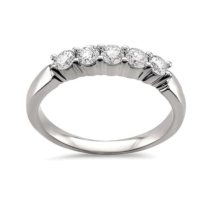 0.5 CT. TW Diamant Fünfstein-Ring in Platin