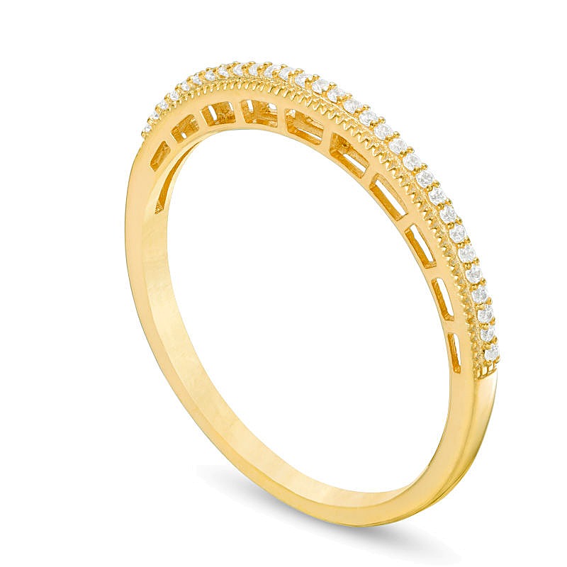 0,05 ct. Gesamtgewicht Diamant Ehering im Vintage-Stil in 10K Gelbgold