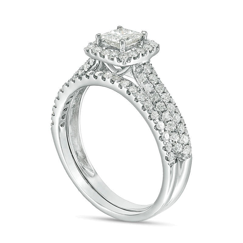1.0 CT. TW Diamant-Brautset im Princess-Schliff in 14K Weißgold (I/I1)