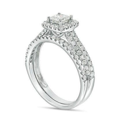 1.0 CT. TW Diamant-Brautset im Princess-Schliff in 14K Weißgold (I/I1)