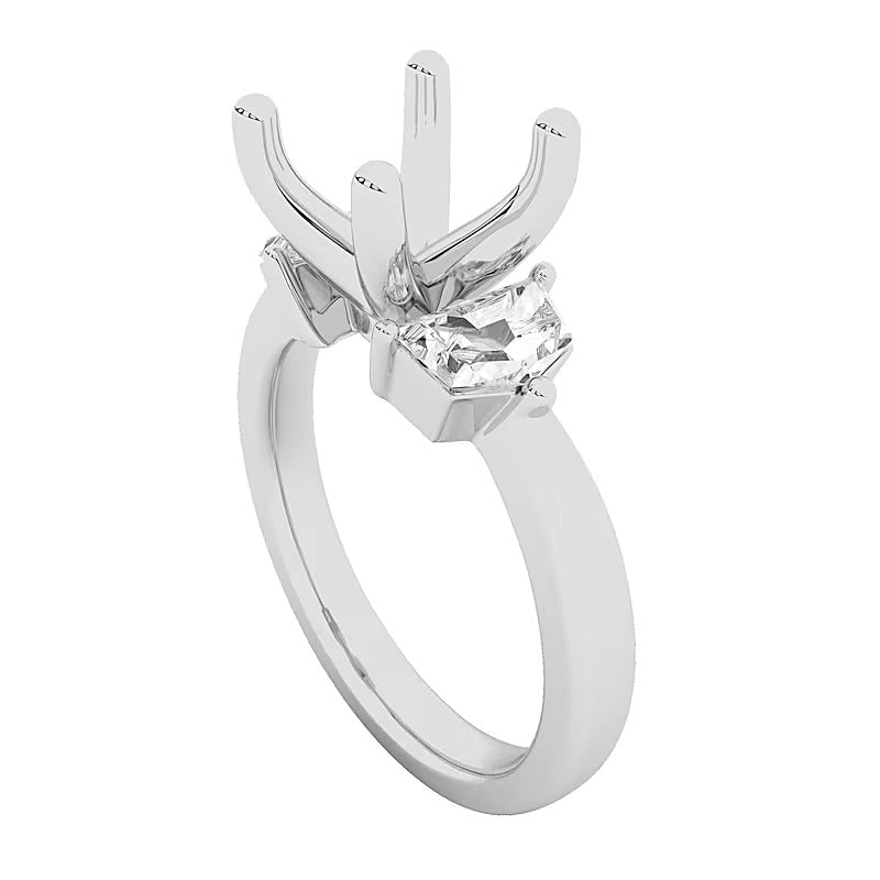 0.63 ct. Gesamtgewicht Labordiamant Semi-Mount in 14K Weißgold (F/VS2)