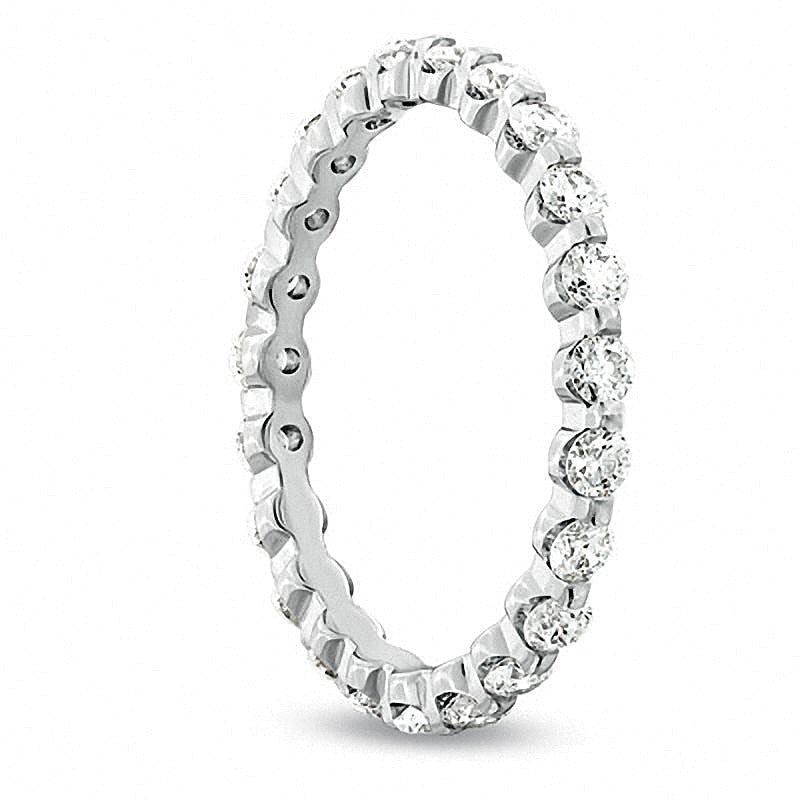 0,75 ct. Gesamtgewicht Diamant-Memoire-Ring in 14K Weißgold