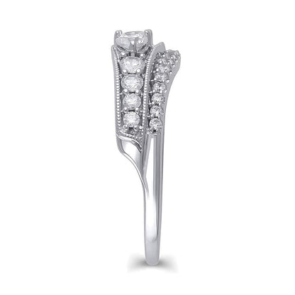 0,75 ct. Gesamtgewicht Diamant Solitär-Enhancer im Vintage-Stil in 14K Weißgold