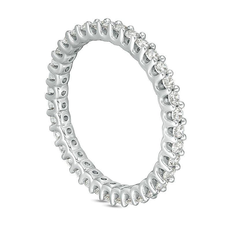 0,75 ct. Gesamtgewicht Diamant Memoire-Ring in 10K Weißgold