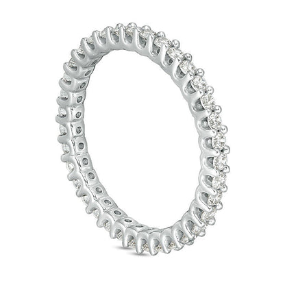 0,75 ct. Gesamtgewicht Diamant Memoire-Ring in 10K Weißgold