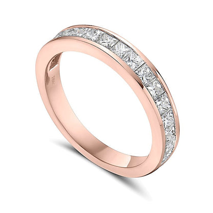 Memoire-Ring mit Diamanten im Princess-Schliff 1.0 ct. Gesamtgewicht in 10K Roségold