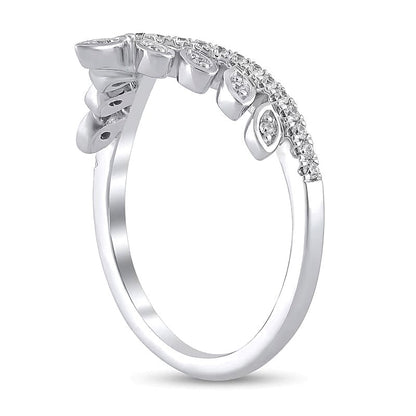 0.2 ct. Gesamtgewicht Ring mit Diamanten in Marquise-Fassung und Tiara-Kontur in 10K Weißgold