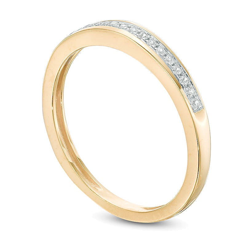 Memoire-Ring 0,07 ct. Gesamtgewicht Diamant kanalgefasst in 10K Gelbgold für Damen