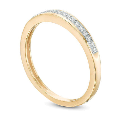 Memoire-Ring 0,07 ct. Gesamtgewicht Diamant kanalgefasst in 10K Gelbgold für Damen