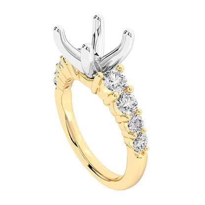 0,75 ct. Gesamtgewicht Labordiamant Halbfassung in 14K Gelbgold (F/VS2)