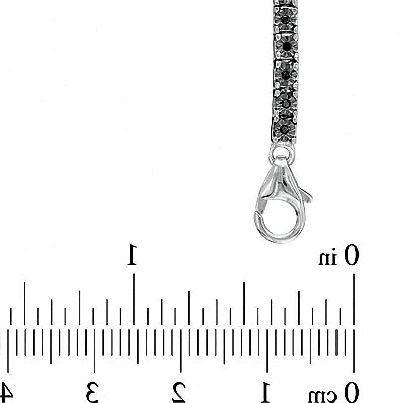 0.5 ct. Gesamtgewicht schwarzer Diamant Tennis-Armband aus rhodiniertem Sterlingsilber