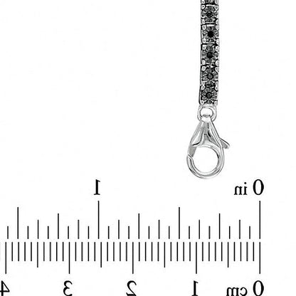 0.5 ct. Gesamtgewicht schwarzer Diamant Tennis-Armband aus rhodiniertem Sterlingsilber