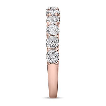 Ring mit 1,25 ct. Gesamtgewicht weißen Diamanten im Rundschliff in 10K Roségold (I/I2)