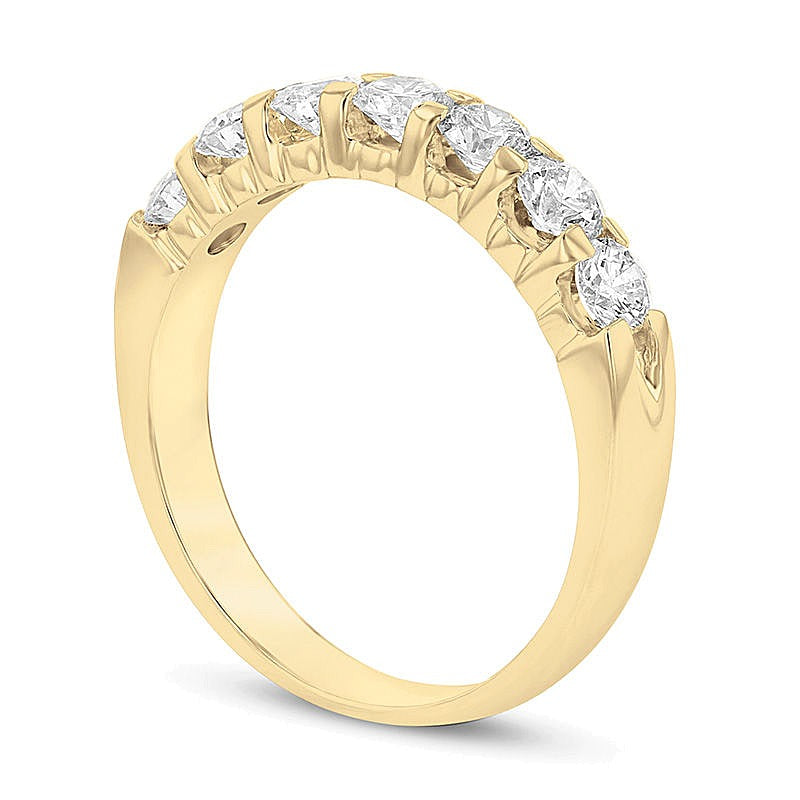 1.0 ct. Gesamtgewicht Diamant Memoire-Ring mit sieben Steinen in 14K Gelbgold