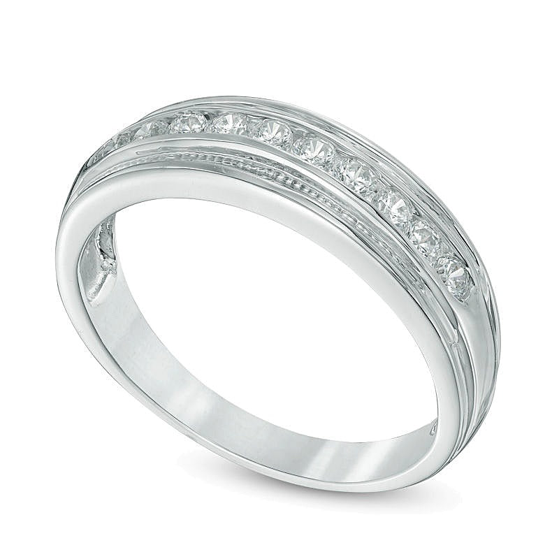 0.5 ct. Gesamtgewicht Diamant-Ehering in 10K Weißgold