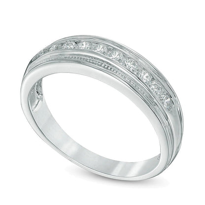 0.5 ct. Gesamtgewicht Diamant-Ehering in 10K Weißgold