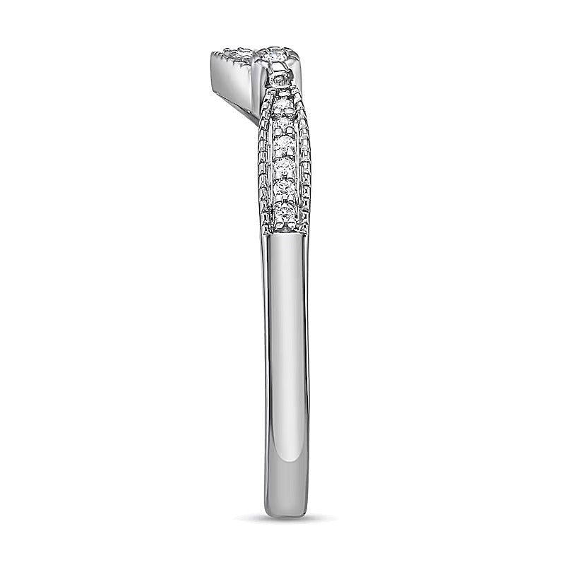 0.1 ct. Gesamtgewicht Diamant-Ring in 10K Weißgold