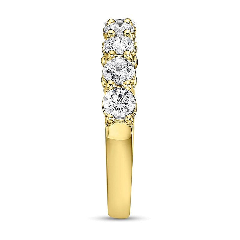 Ring mit 9 Diamanten 1.5 ct. Gesamtgewicht in 10K Gelbgold (I/I2)