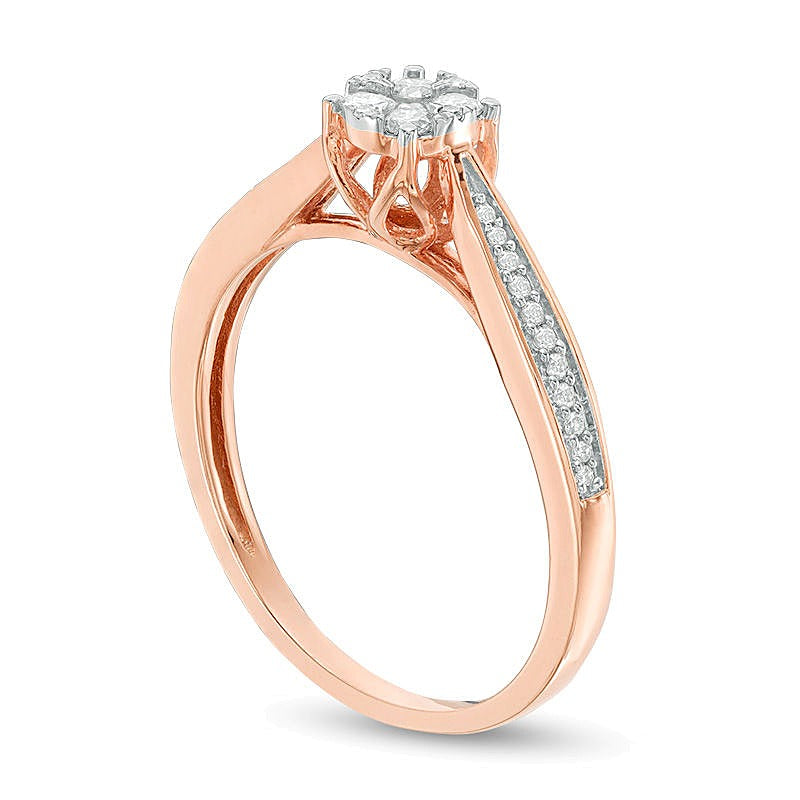 0.2 ct. Gesamtgewicht Multi-Diamant Freundschaftsring in 10K Roségold
