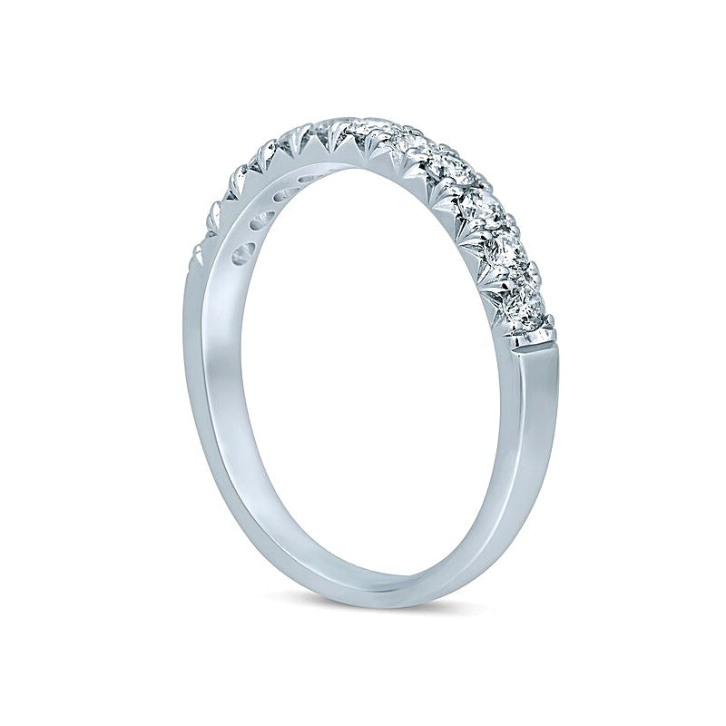 Memoire-Ring mit 0.5 ct. Gesamtgewicht Diamanten in 14K Weißgold