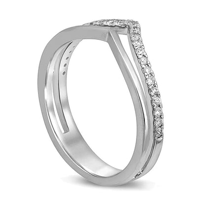 0.2 ct. Gesamtgewicht Diamant Memoire-Ring im Chevron-Design in 10K Weißgold