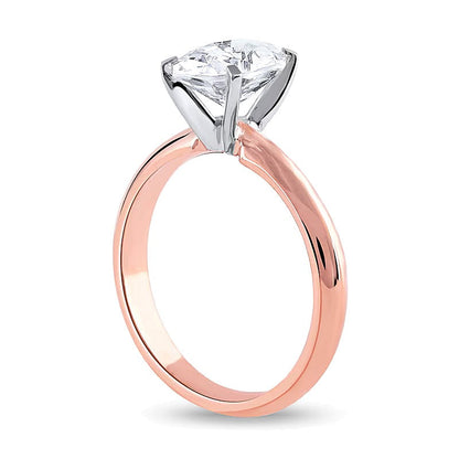 2.0 CT. Ovaler Labordiamant Solitär Verlobungsring in 14K Roségold (F/VS2)