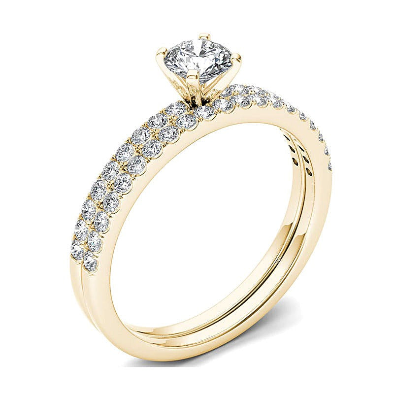 0,75 ct. Gesamtgewicht Diamant Brautset in 14K Gelbgold