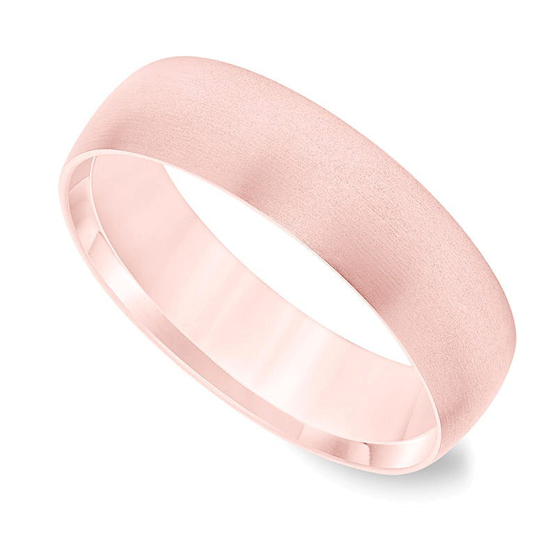 6,0mm Ehering mit Komfortschliff und mattem Finish in 14K Roségold