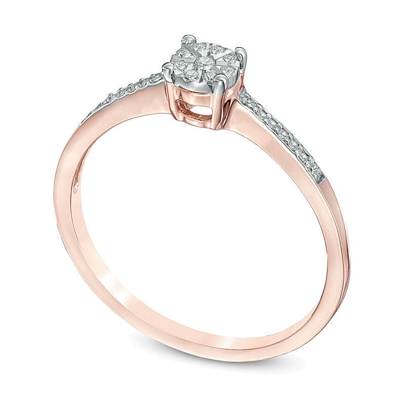 Freundschaftsring mit Diamant-Besatz in 10K Roségold