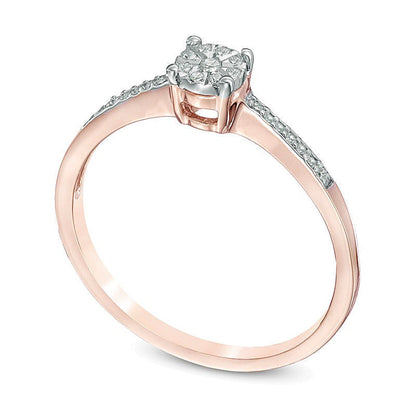 Freundschaftsring mit Diamant-Besatz in 10K Roségold