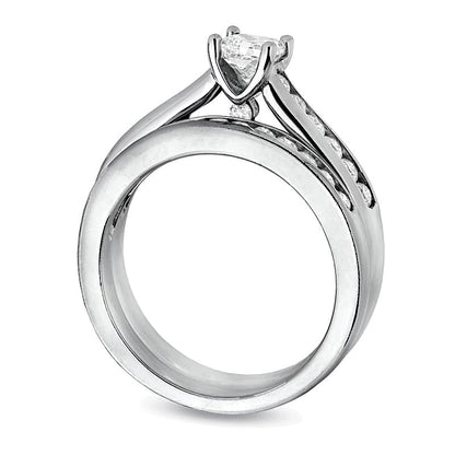 1,25 ct. Gesamtgewicht Braut-Set mit Diamanten im Princess-Schliff in 14K Weißgold