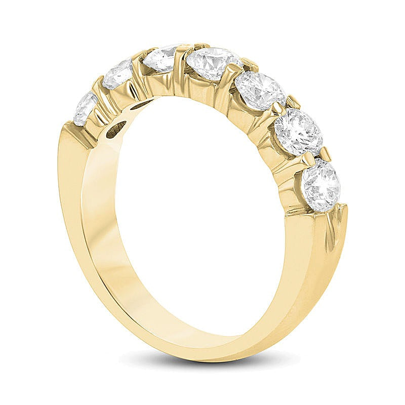 Memoire-Ring mit sieben Diamanten 1.5 ct. Gesamtgewicht in 14K Gelbgold