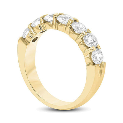Memoire-Ring mit sieben Diamanten 1.5 ct. Gesamtgewicht in 14K Gelbgold