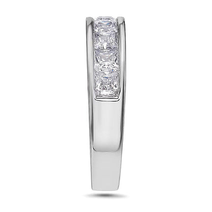 Ehering mit Diamanten im Princess-Schliff 1.5 ct. Gesamtgewicht in 14K Weißgold (H/VS2)
