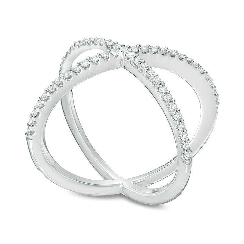 0.33 ct. Gesamtgewicht Diamant Fashion-Ring in 10K Weißgold