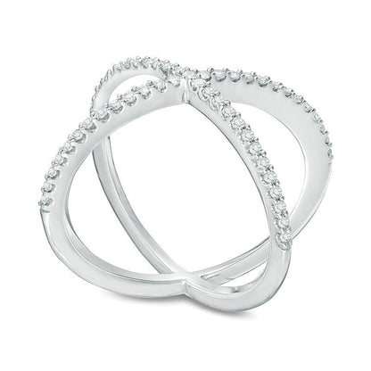 0.33 ct. Gesamtgewicht Diamant Fashion-Ring in 10K Weißgold