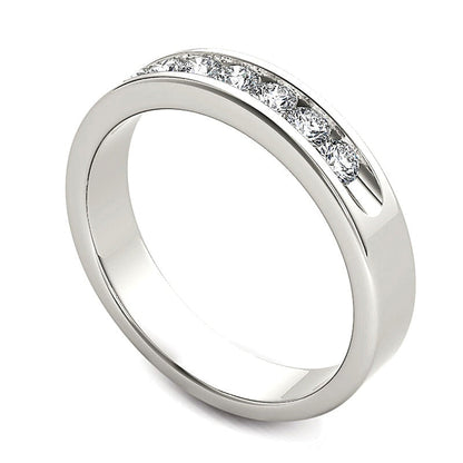 Ehering mit 0.5 CT. Gesamtgewicht Diamanten im Rundschliff in 14K Weißgold